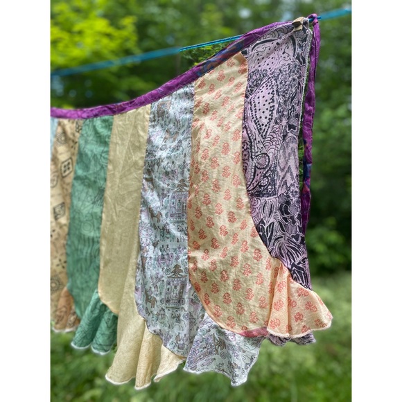 🦋Boho silk wrap skirt OOAK🦋 - Picture 4 of 5